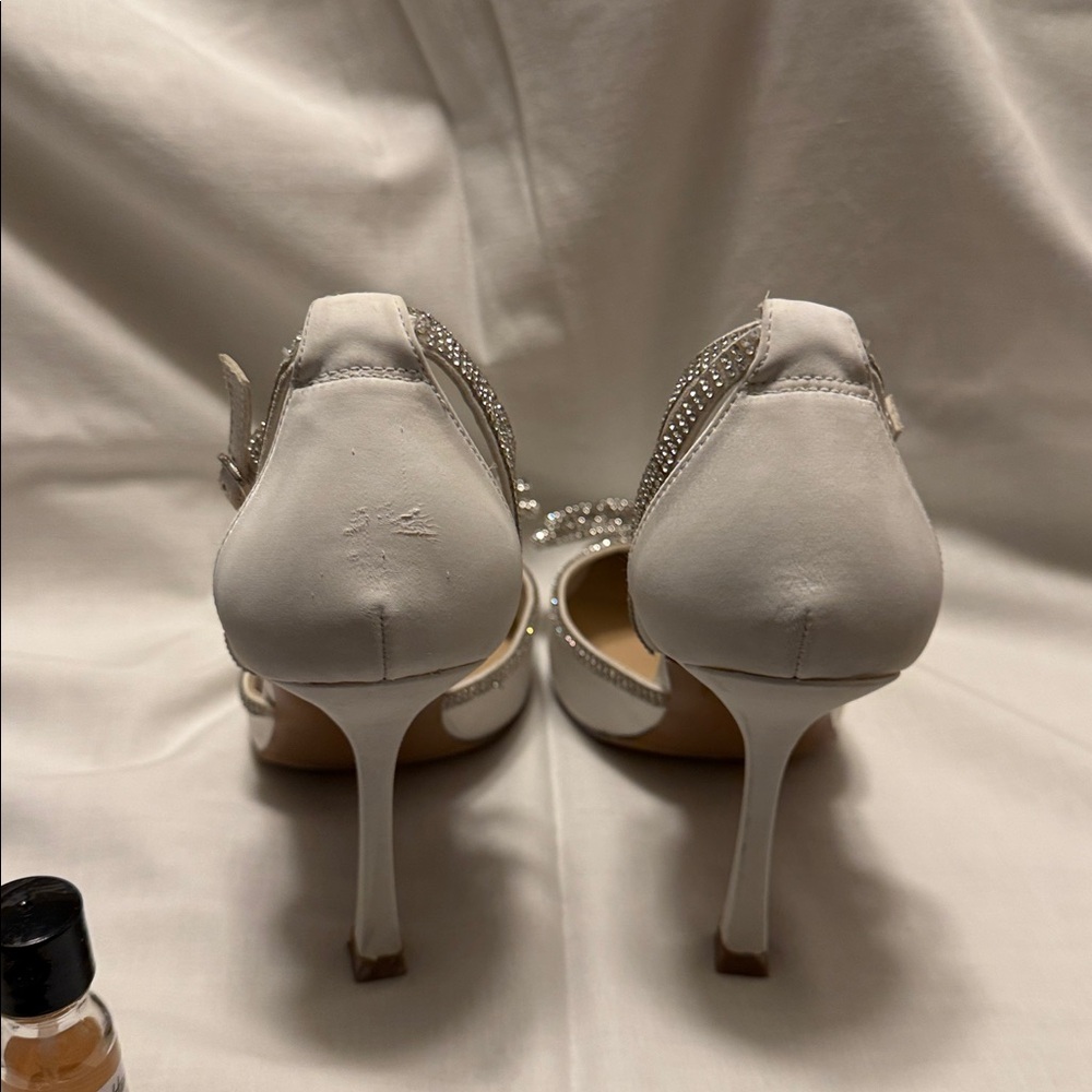 Elegant White and Silver Women's Heels dream Paris size 9.5 - Picture 4 of 6